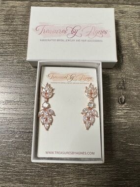 Rose Gold Bridal/Formal Earrings with Clear Crystals